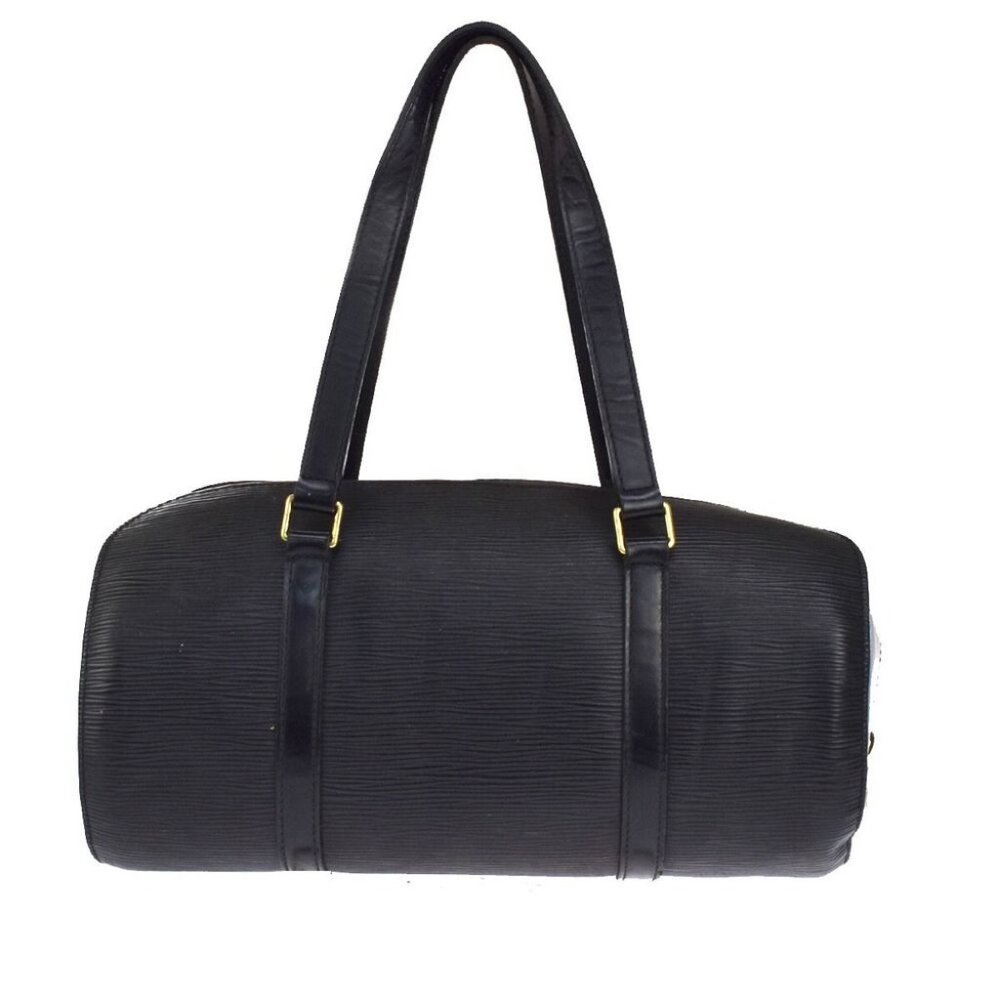 Vintage LOUIS VUITTON Soufflot Hand Bag Epi Leather Black Gold France - Picture 3 of 10
